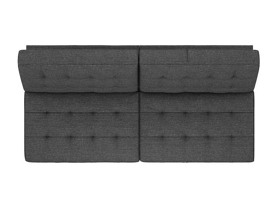 Zweisitzer Schlafsofa mit Rücken Klappmechanik Grau Stoff