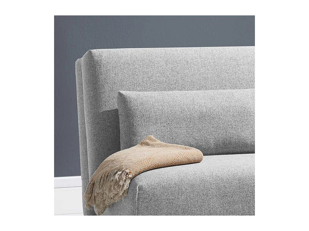 Zweiersofa in Hellgrau Stoff Schlaffunktion