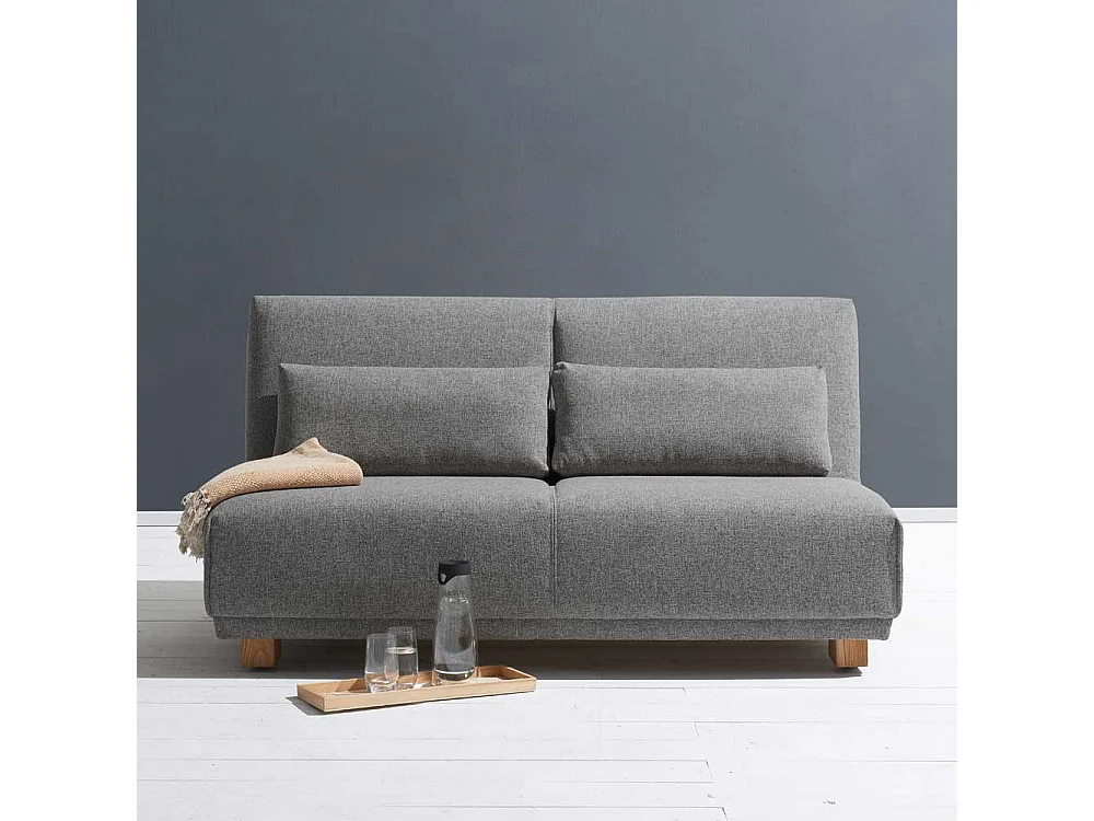 Schlafcouch in Grau Stoff 85 cm hoch