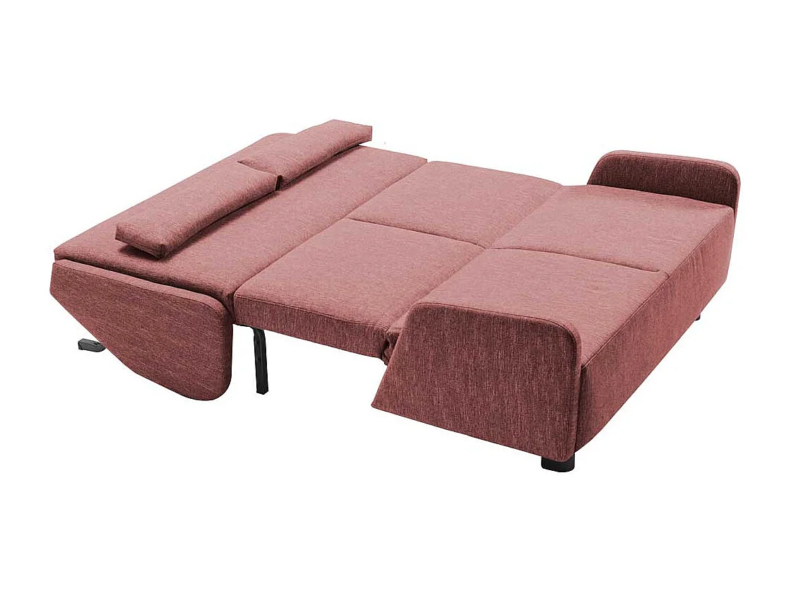 Klappcouch in Rosa Webstoff Made in Germany