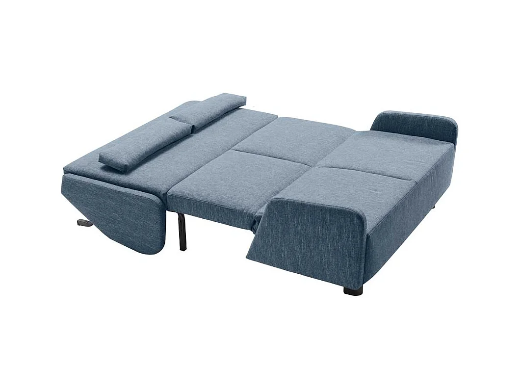 Zweier Sofa in Blau Webstoff Schlaffunktion