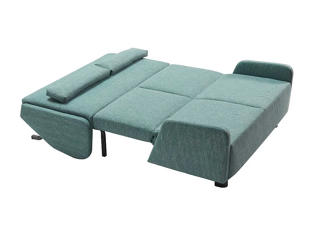 Schlafcouch in Petrol Webstoff modern