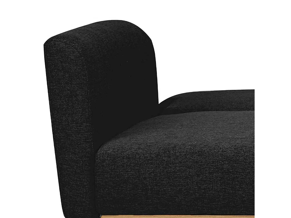 Funktions Klappsofa in Schwarz und Holz Naturfarben Skandi Design