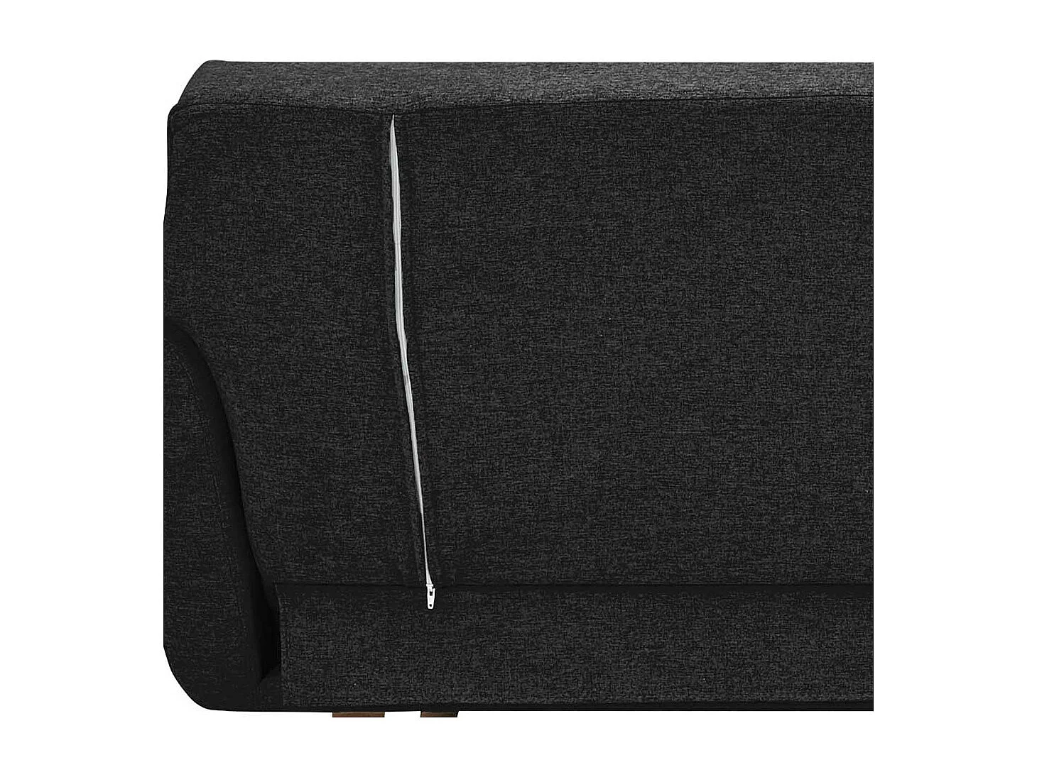 Funktions Klappsofa in Schwarz und Holz Naturfarben Skandi Design