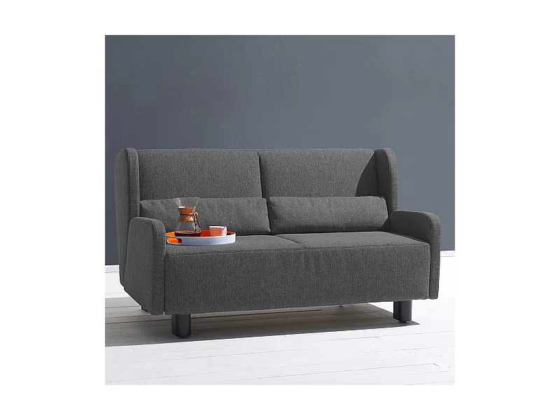 Bettsofa in Dunkelgrau Webstoff Made in Germany