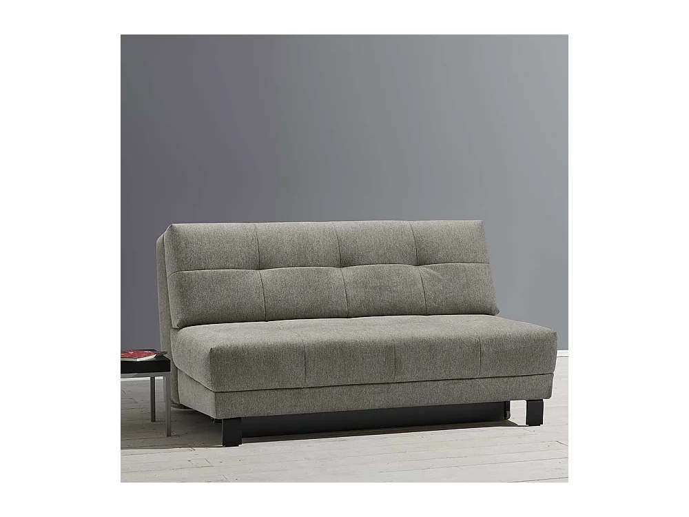 Zweisitzer Schlafsofa in Grau Vierfußgestell aus Metall