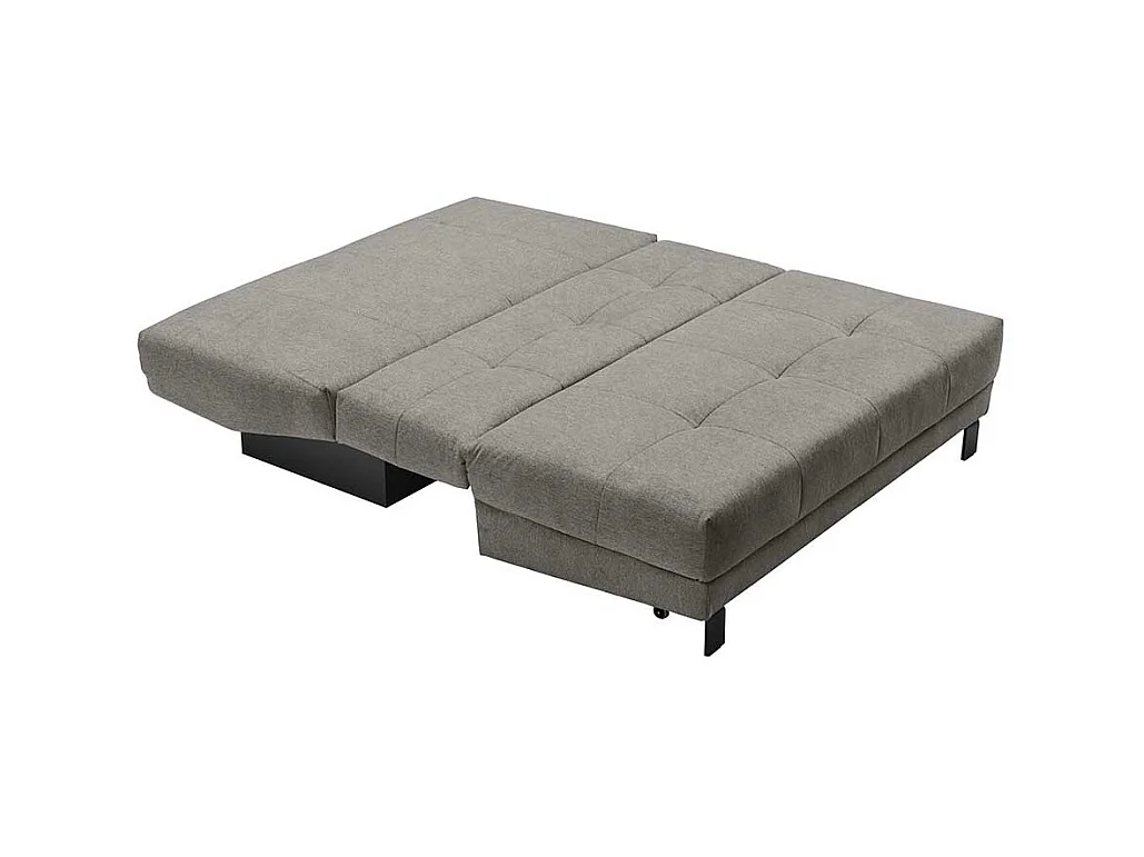 Zweisitzer Schlafsofa in Grau Vierfußgestell aus Metall
