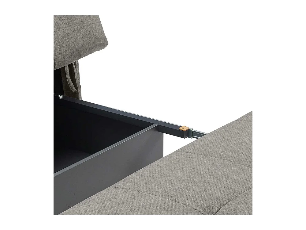 Zweisitzer Schlafsofa in Grau Vierfußgestell aus Metall