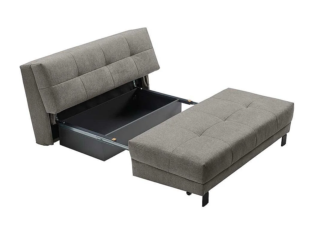 Zweisitzer Schlafsofa in Grau Vierfußgestell aus Metall