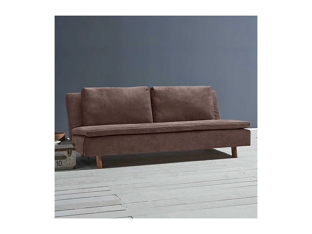 Bettcouch dunkelbraun mit Rücken Klappmechanik 45 cm Sitzhöhe