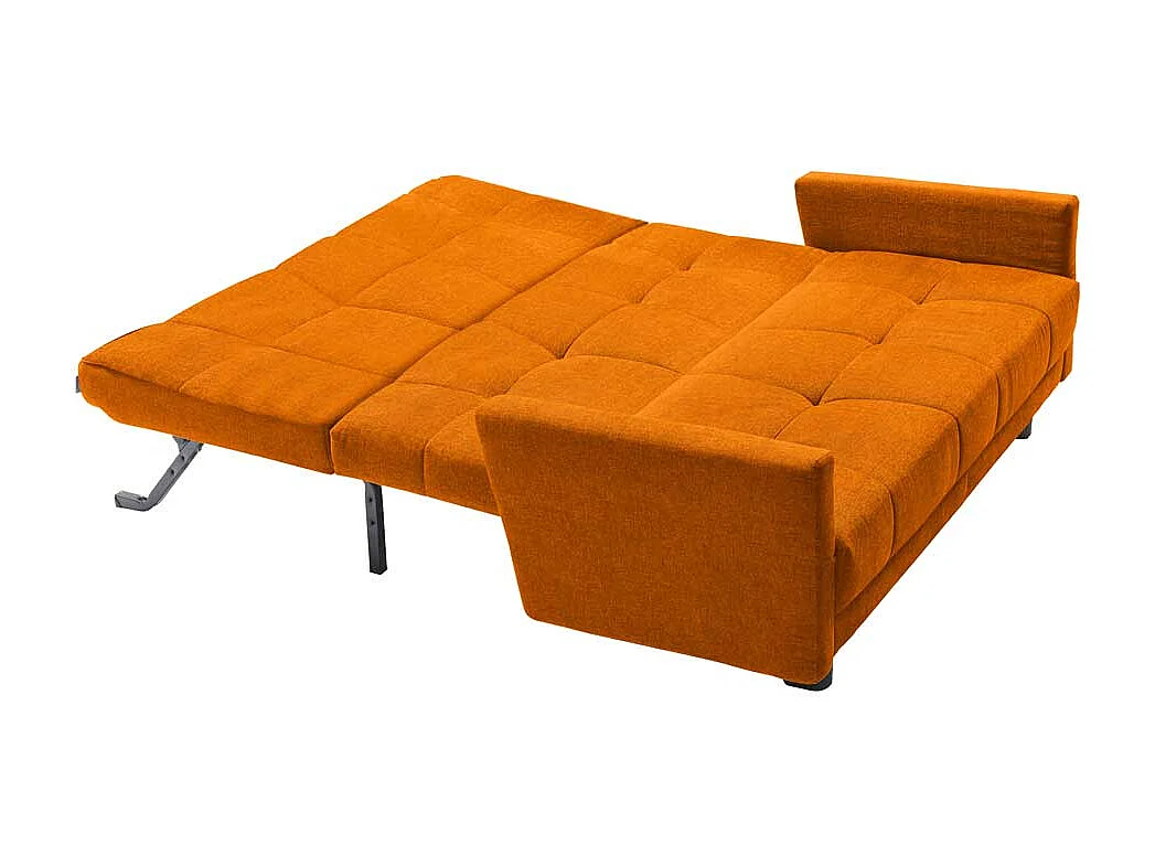 Design Sofa in Gelb Flachgewebe Schlaffunktion
