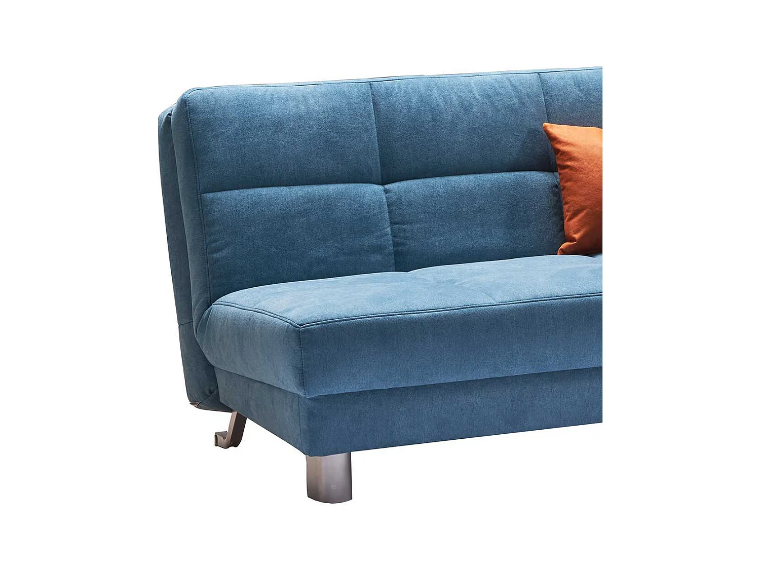 Schlafcouch in Petrol Webstoff klappbar