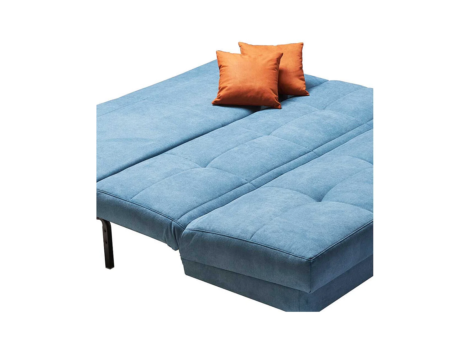 Schlafcouch in Petrol Webstoff klappbar