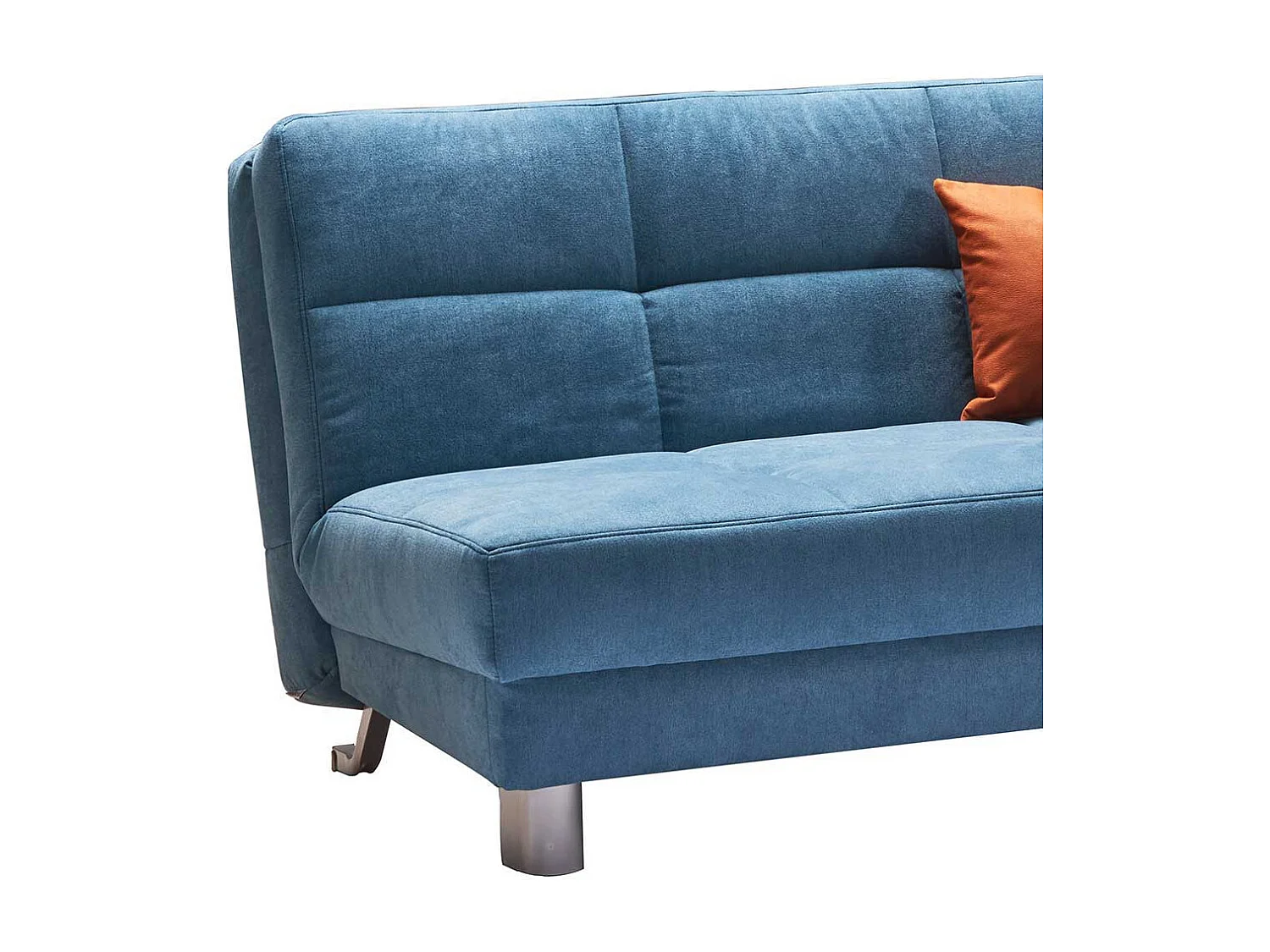 Schlafcouch in Petrol Webstoff klappbar