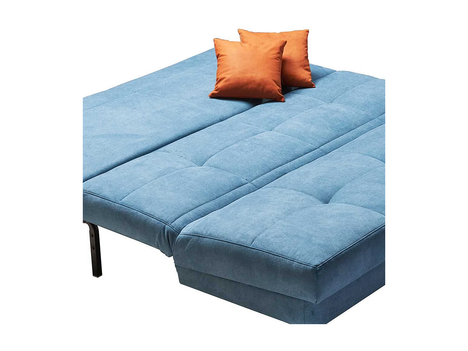 Schlafcouch in Petrol Webstoff klappbar