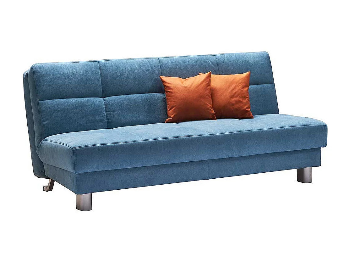 Schlafcouch in Petrol Webstoff klappbar