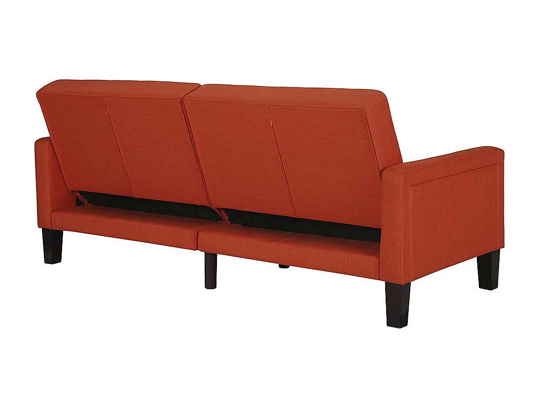 Ausklappbares Sofa Retro in Ziegel Rot 200 cm breit - 88 cm tief
