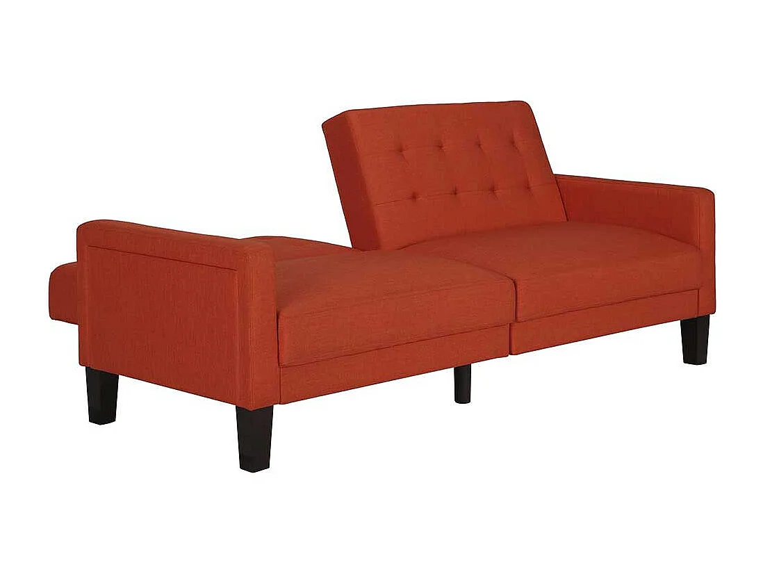 Ausklappbares Sofa Retro in Ziegel Rot 200 cm breit - 88 cm tief