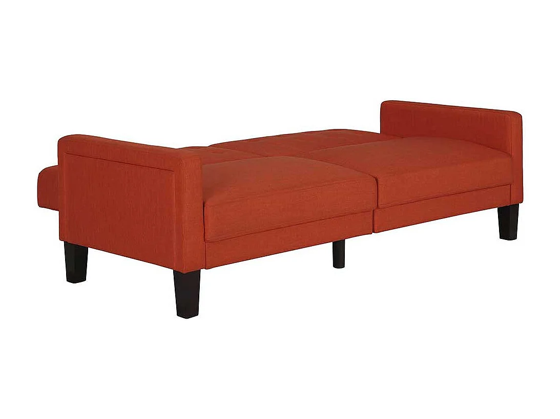 Ausklappbares Sofa Retro in Ziegel Rot 200 cm breit - 88 cm tief