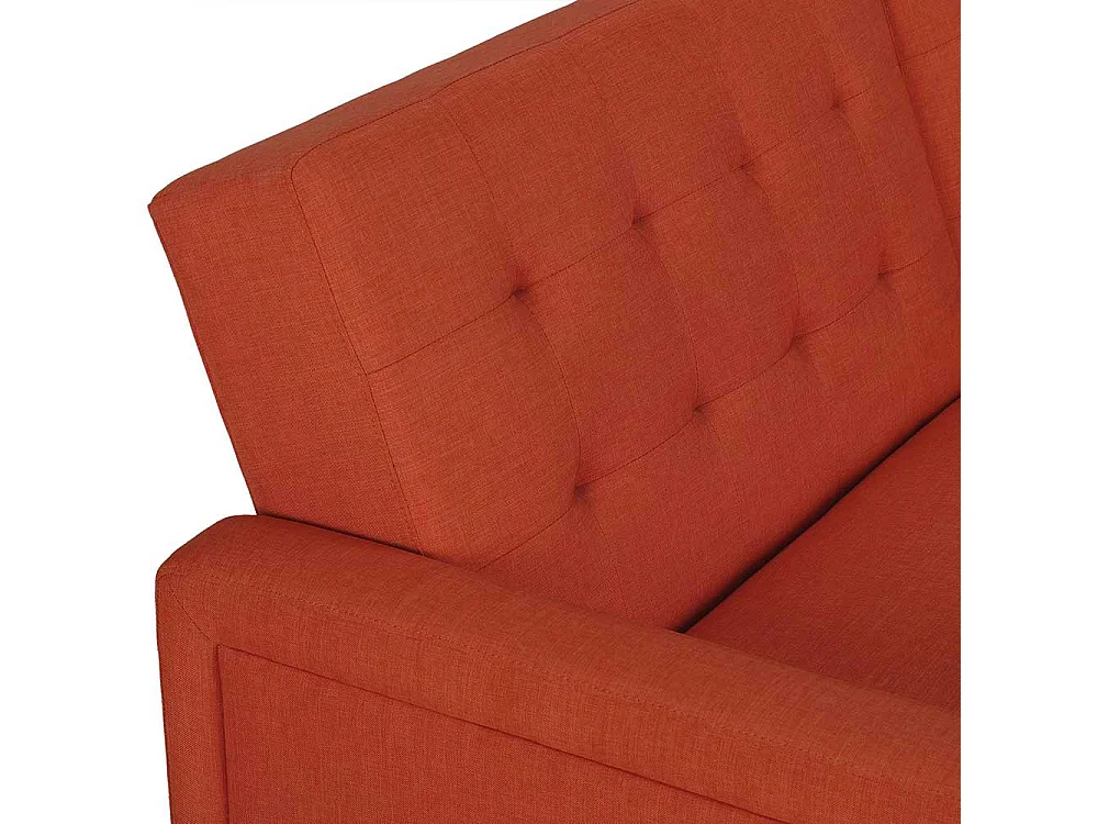 Ausklappbares Sofa Retro in Ziegel Rot 200 cm breit - 88 cm tief