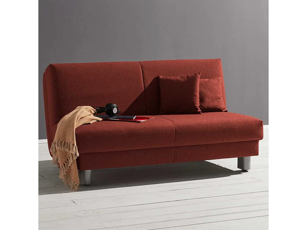 Couchbett in Dunkelrot Faltmechanik