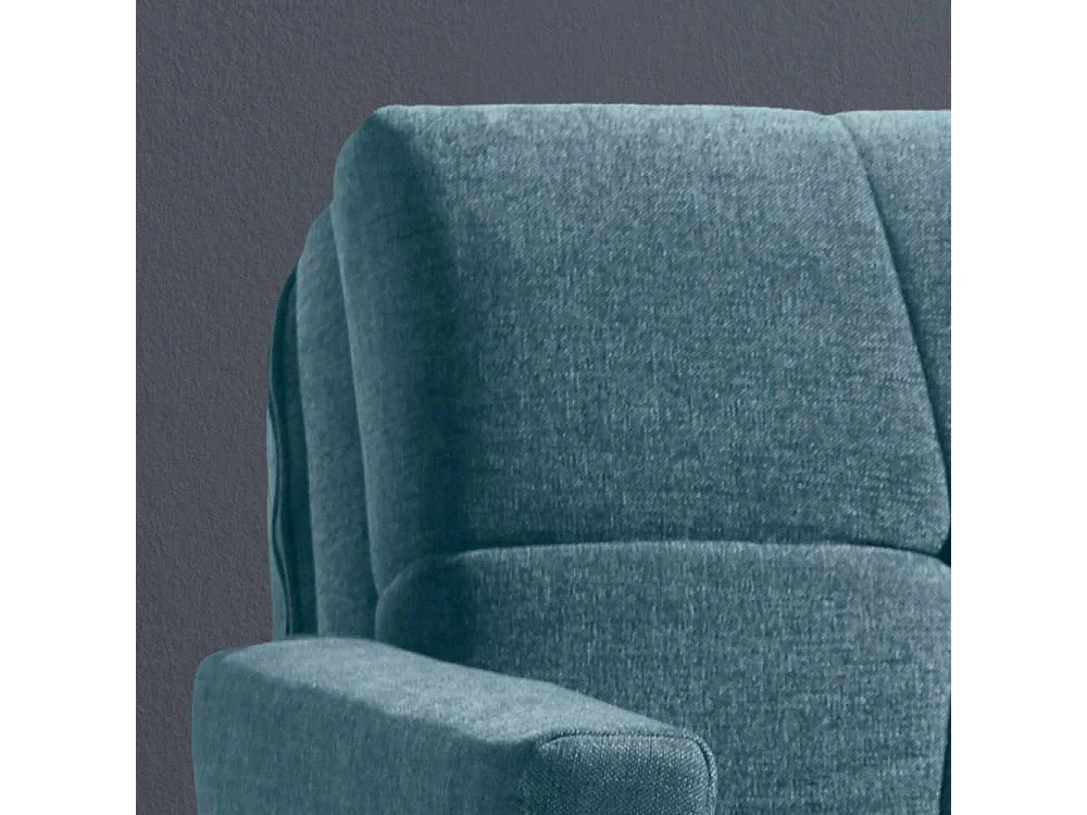 Funktionssofa in Petrol Flachgewebe abklappbaren Arnlehnen