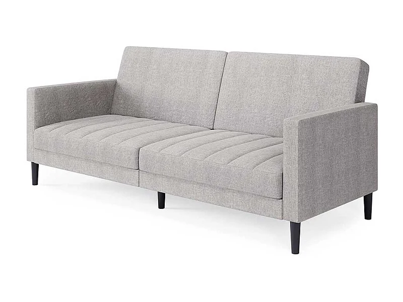 Sofa Webstoff hellgrau mit Rücken Klappmechanik 200 cm breit
