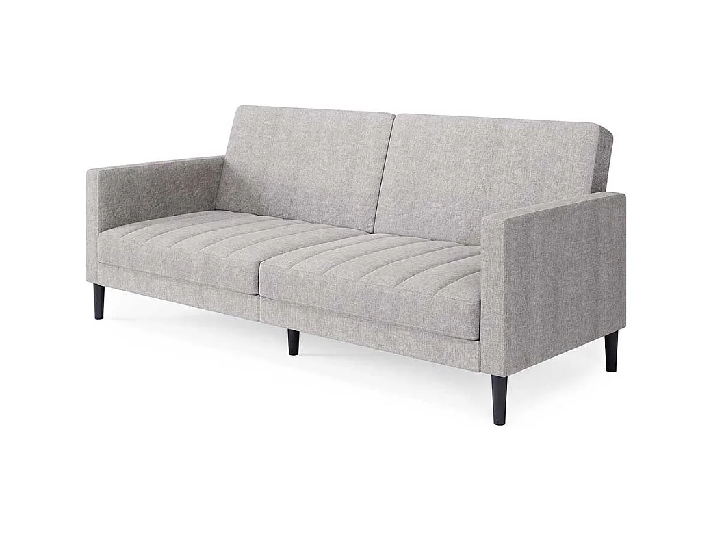 Sofa Webstoff hellgrau mit Rücken Klappmechanik 200 cm breit