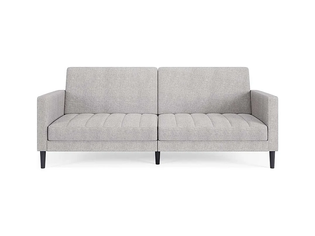 Sofa Webstoff hellgrau mit Rücken Klappmechanik 200 cm breit