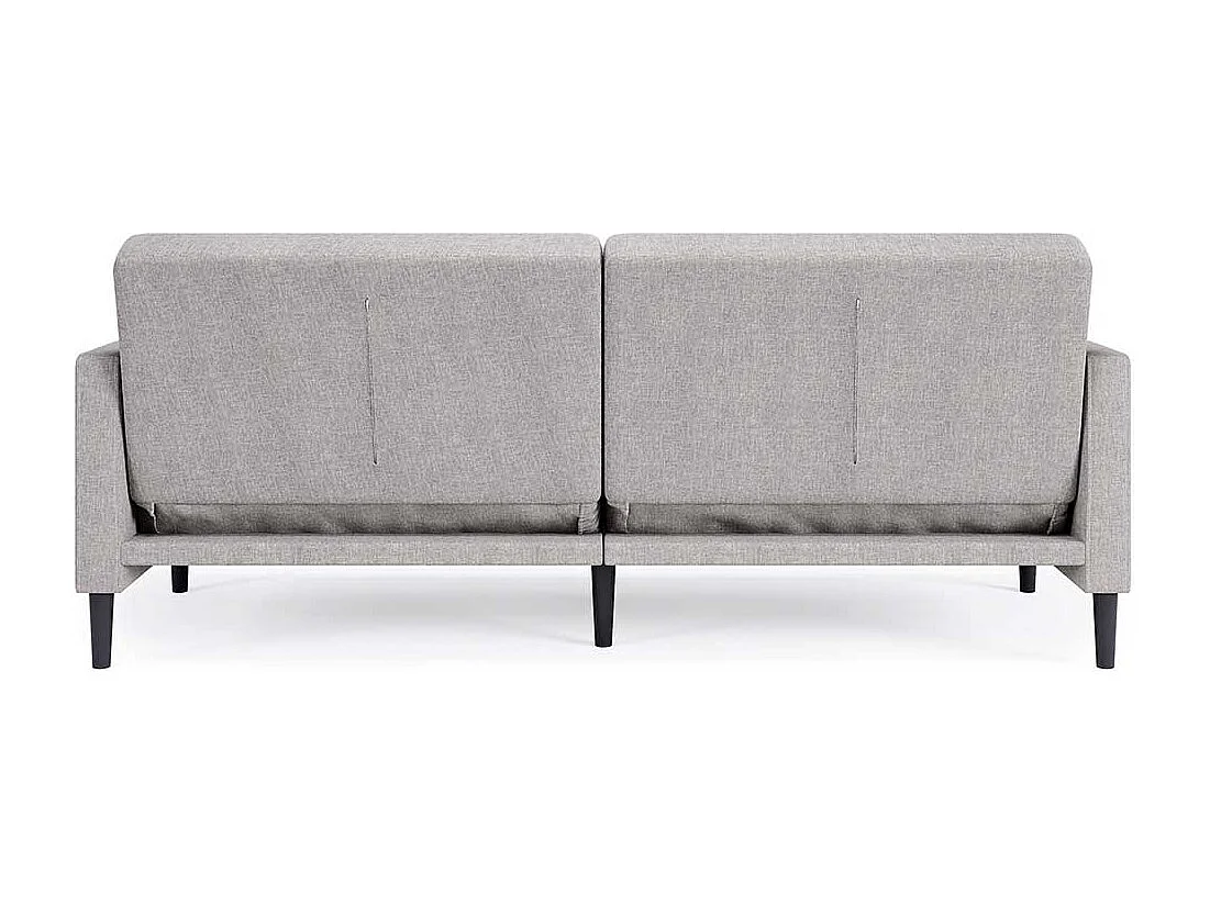 Sofa Webstoff hellgrau mit Rücken Klappmechanik 200 cm breit