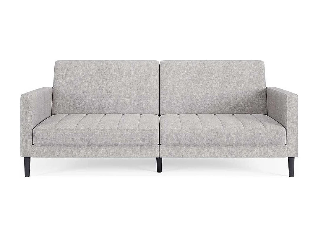 Sofa Webstoff hellgrau mit Rücken Klappmechanik 200 cm breit
