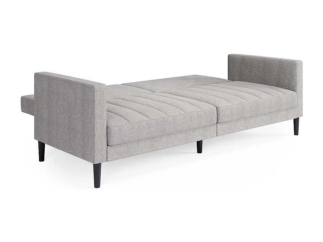 Sofa Webstoff hellgrau mit Rücken Klappmechanik 200 cm breit