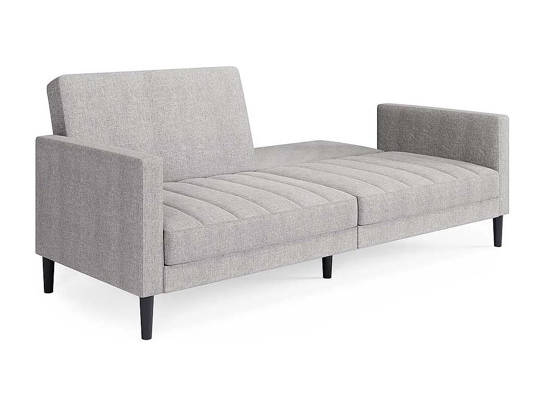 Sofa Webstoff hellgrau mit Rücken Klappmechanik 200 cm breit
