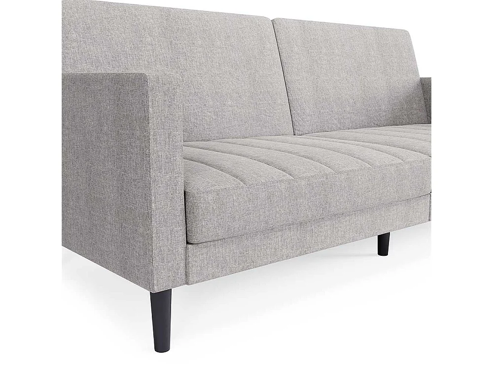 Sofa Webstoff hellgrau mit Rücken Klappmechanik 200 cm breit