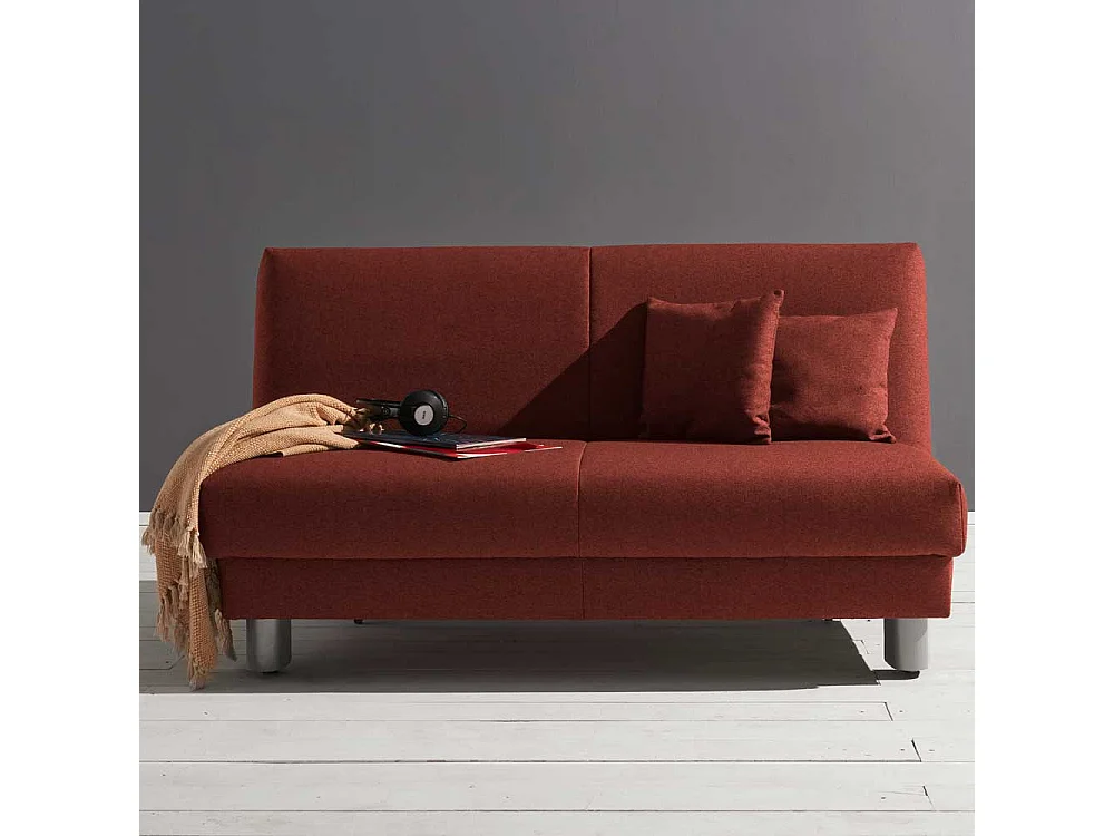 Couchbett in Dunkelrot Faltmechanik