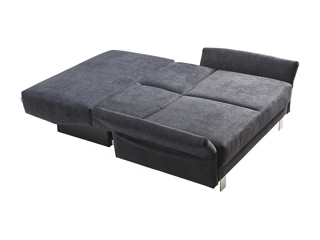 Ausziehsofa in Blaugrau Microvelour Made in Germany