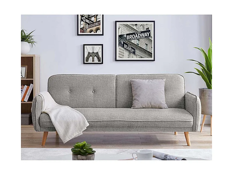 Schlafsofa mit Rücken Klappmechanik Fußgestell aus Holz