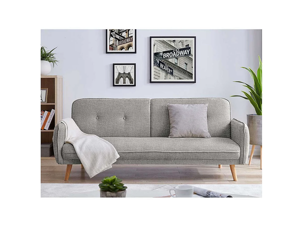 Schlafsofa mit Rücken Klappmechanik Fußgestell aus Holz