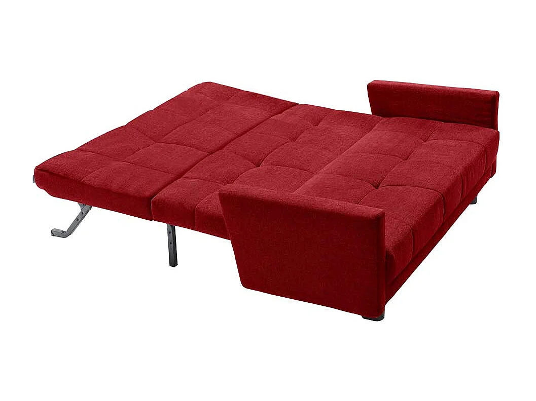 Bettsofa in Rot Flachgewebe verstellbaren Armlehnen