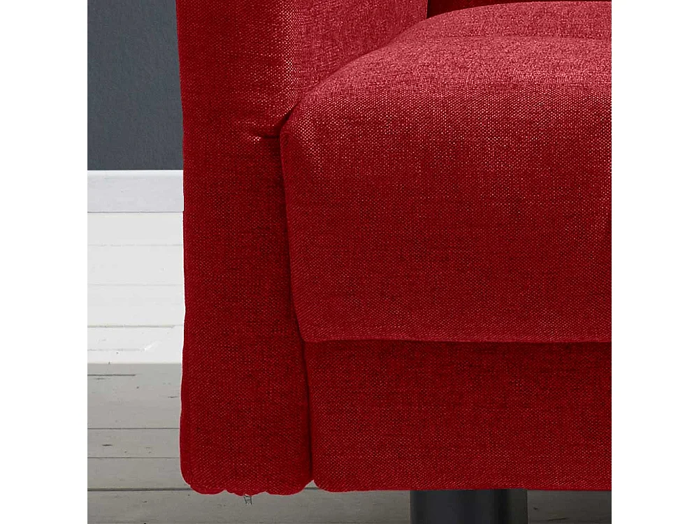 Bettsofa in Rot Flachgewebe verstellbaren Armlehnen
