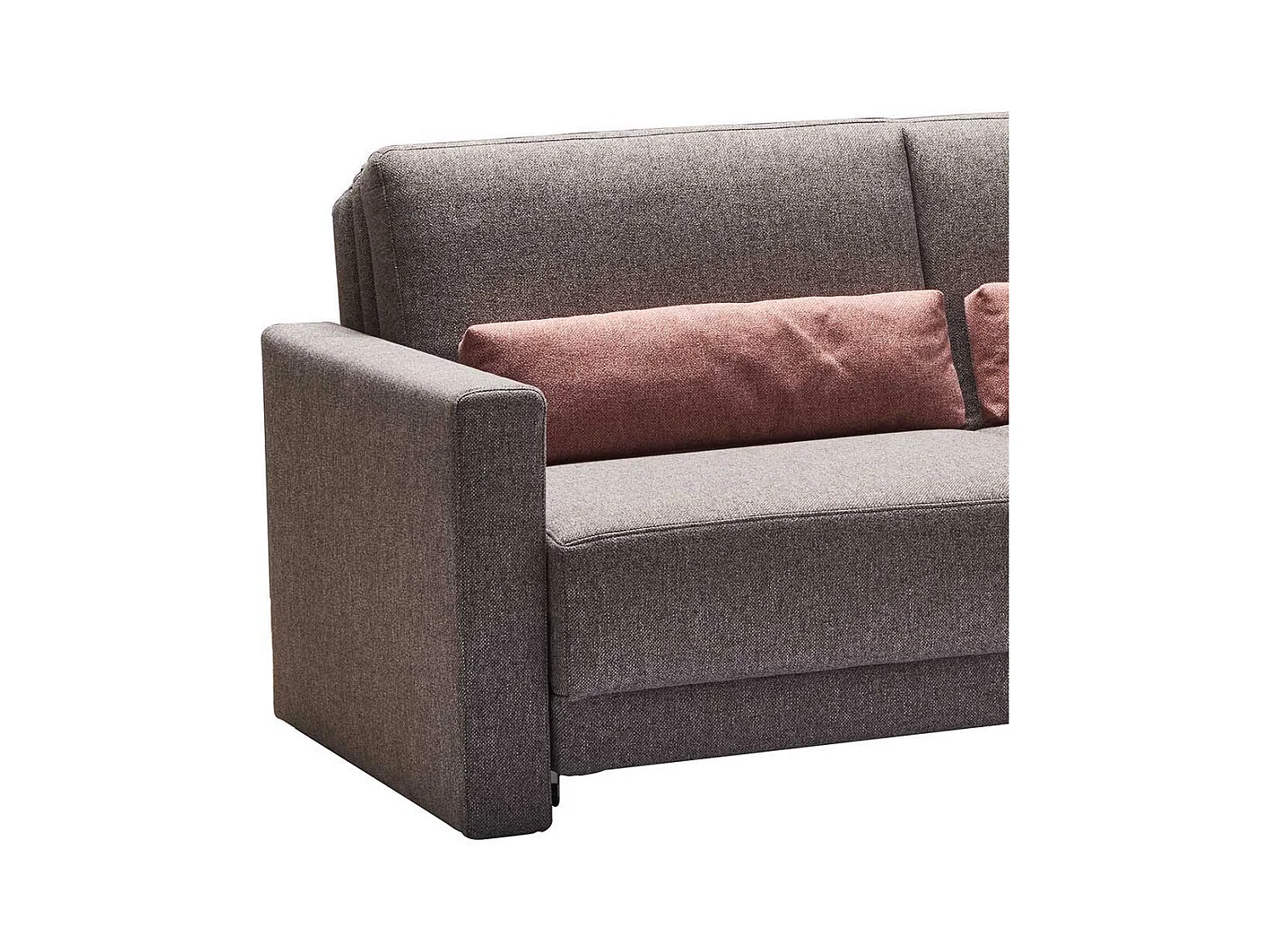 Schlafcouch in Grau Webstoff Armlehnen