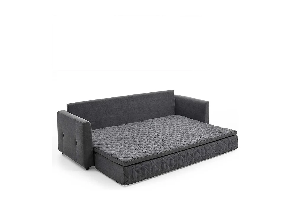 Zweisitzer Schlafcouch in Grau Taschenfederkern