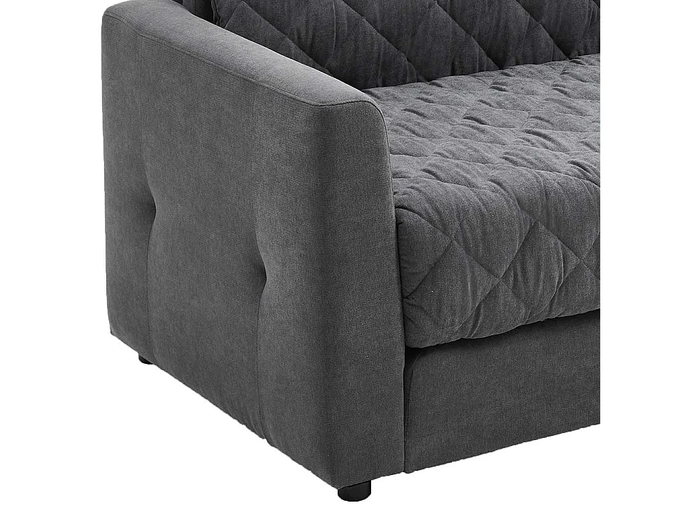 Zweisitzer Schlafcouch in Grau Taschenfederkern