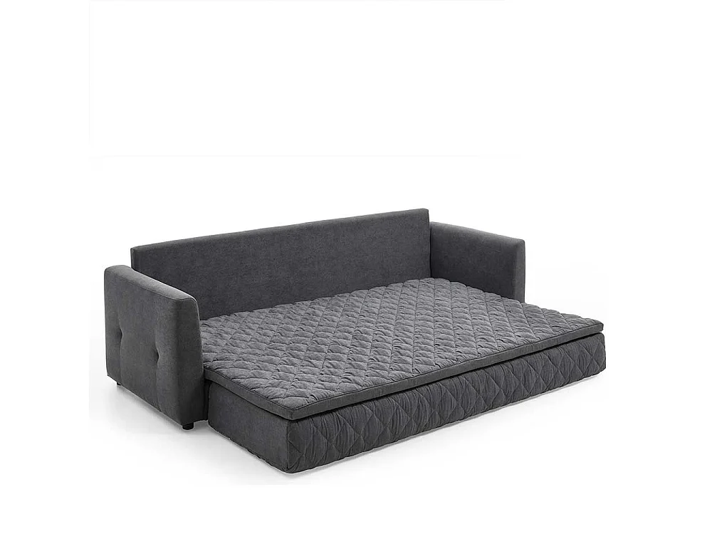 Zweisitzer Schlafcouch in Grau Taschenfederkern