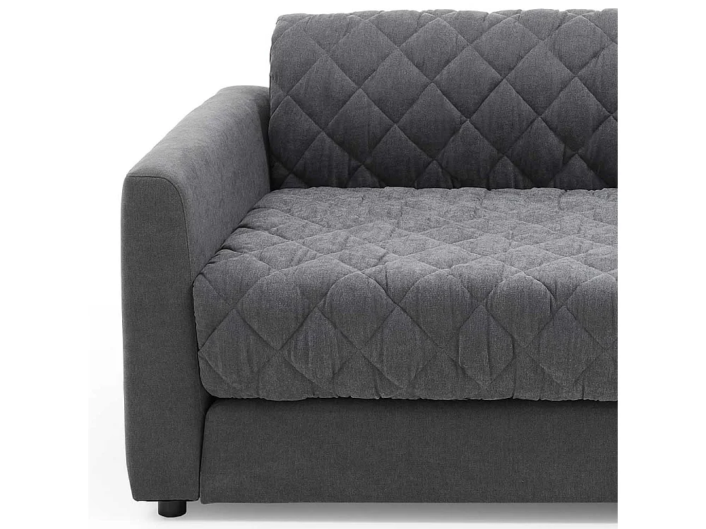 Zweisitzer Schlafcouch in Grau Taschenfederkern