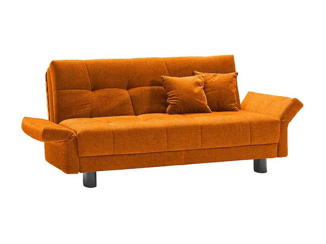 Design Sofa in Gelb Flachgewebe Schlaffunktion