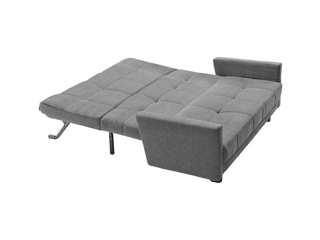 Schlafsofa in Grau Flachgewebe abklappbaren Arnlehnen