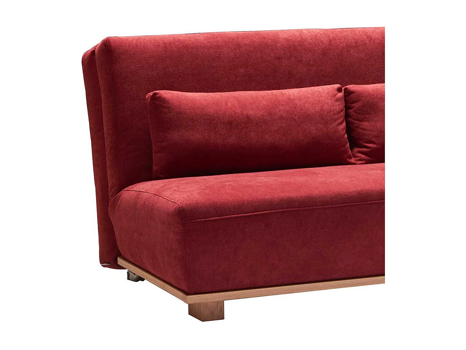 Schlafcouch in Rot Stoff Eiche Massivholz