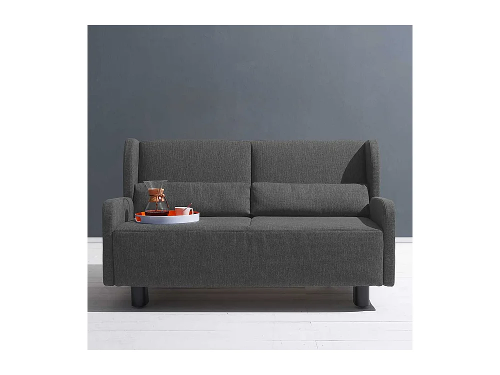 Bettsofa in Dunkelgrau Webstoff Made in Germany