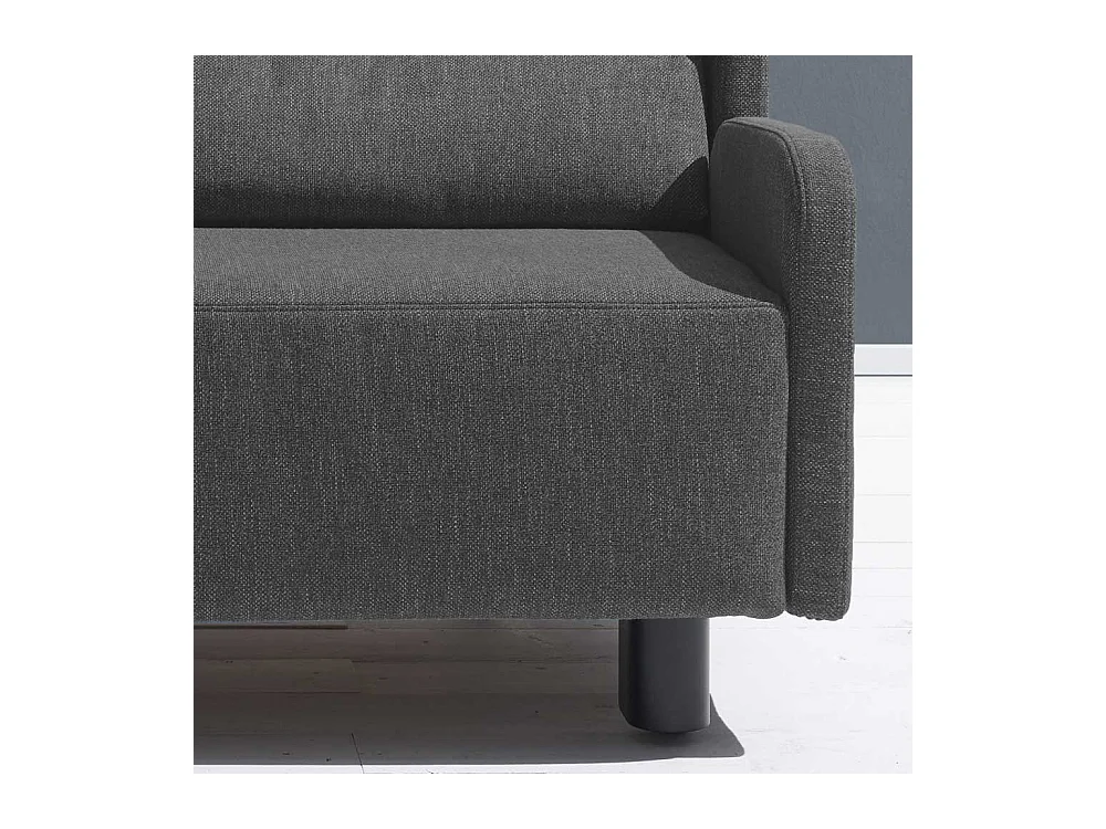 Bettsofa in Dunkelgrau Webstoff Made in Germany